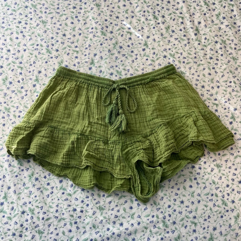 By Anthropologie Green Lounge Shorts